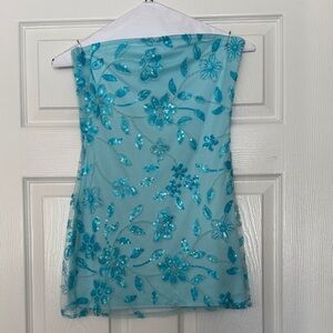 Peppermayo Aqua Blue Mini Dress